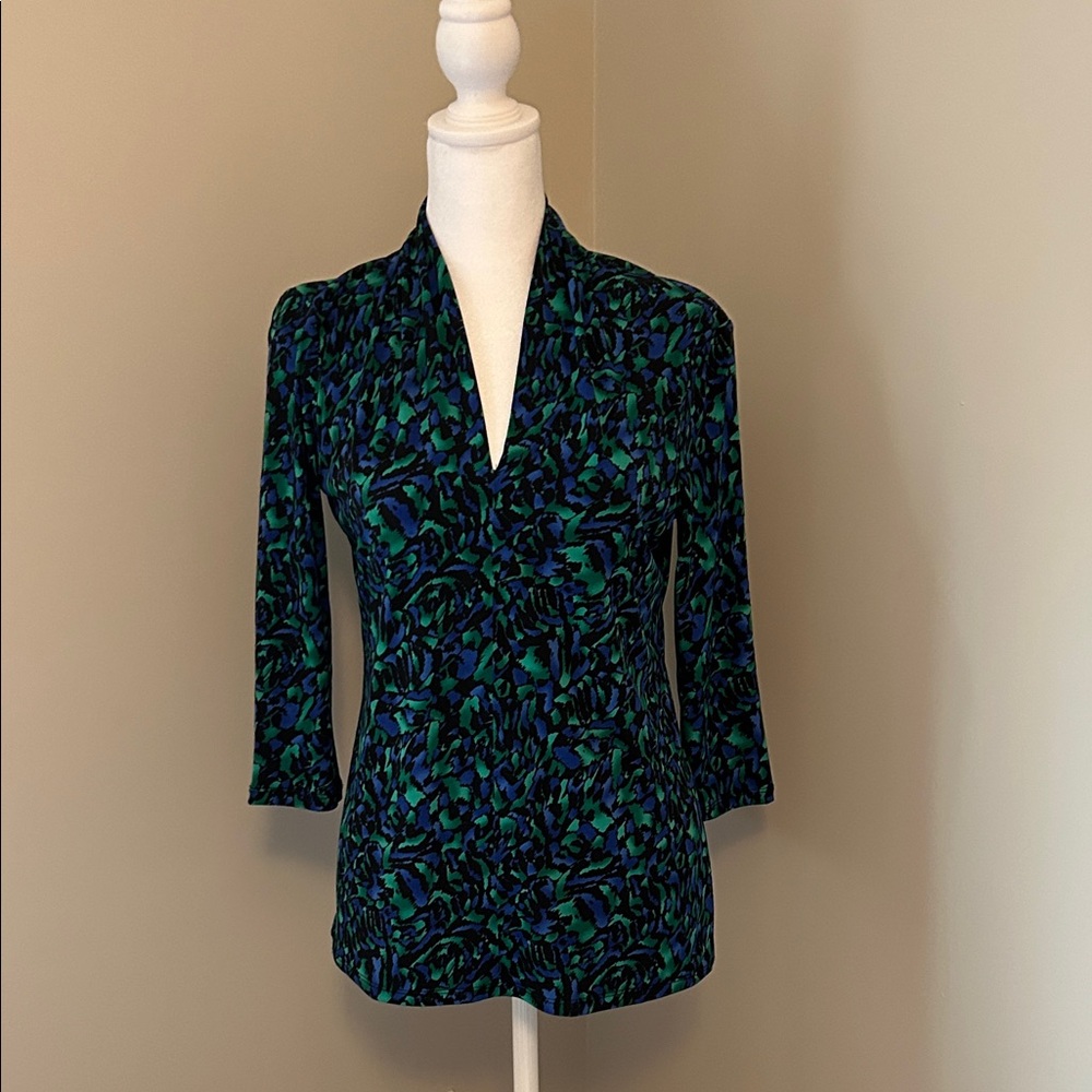 Blue and Green Patterned Blazer